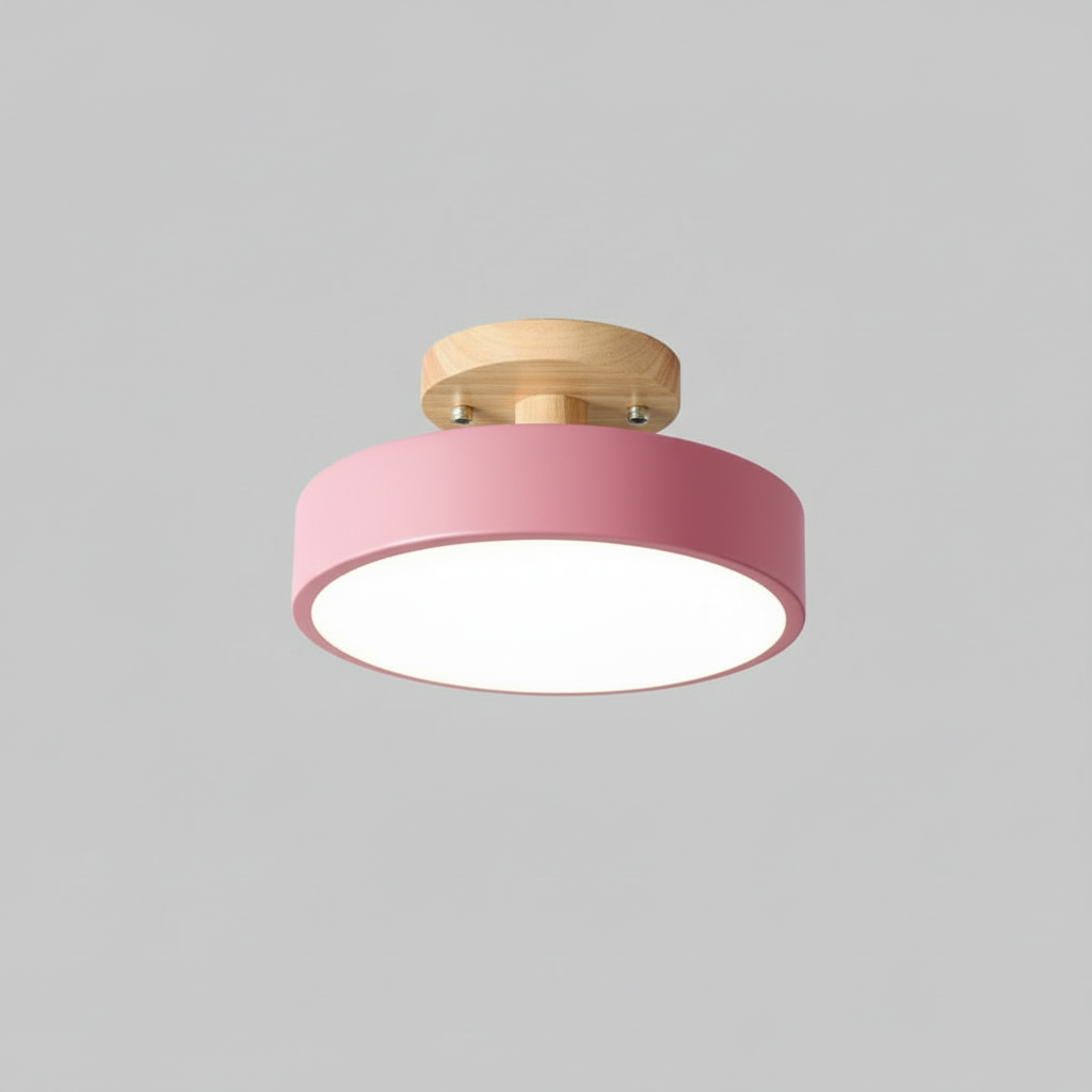 Illumine Halo | Flush Mount Wooden Ceiling Light with LED