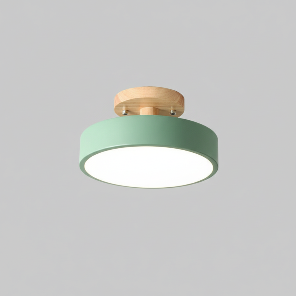 Illumine Halo | Flush Mount Wooden Ceiling Light with LED