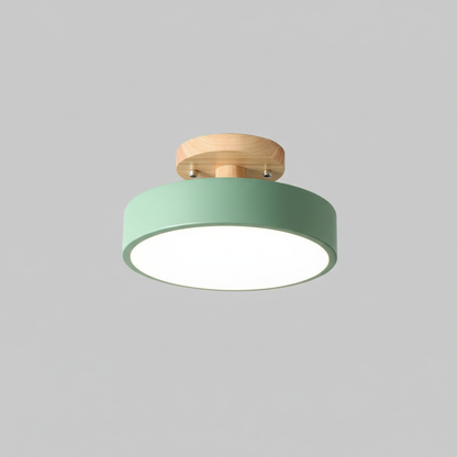 Illumine Halo | Flush Mount Wooden Ceiling Light with LED