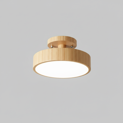 Illumine Halo | Flush Mount Wooden Ceiling Light with LED