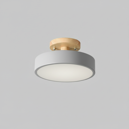 Illumine Halo | Flush Mount Wooden Ceiling Light with LED