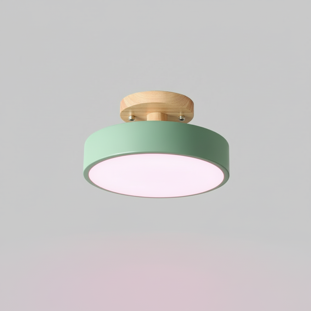 Illumine Halo | Flush Mount Wooden Ceiling Light with LED