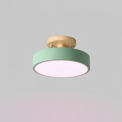 Illumine Halo | Flush Mount Wooden Ceiling Light with LED