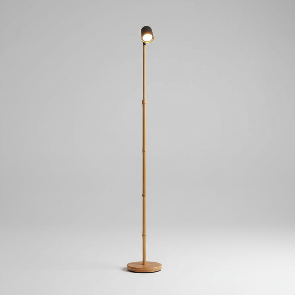 Contemporary Bamboo Floor Lamp | Modern Standing Lamp