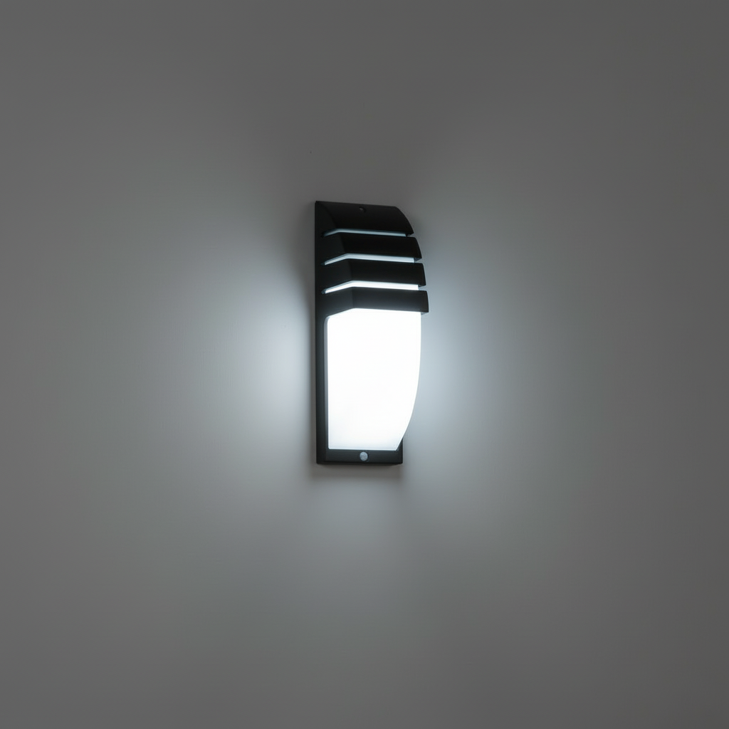 Zymor Black Outdoor Wall Lamp | Waterproof Motion Sensor Light